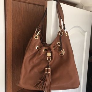 Michael Kors tasseled handbag, brown with gold